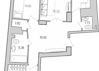 Продажа трехкомнатной квартиры, 80.7 м2, Санкт-Петербург, улица Руднева, 16, ЖК Шекспир