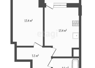 Продается 1-комнатная квартира, 36.7 м2, Тюмень, Интернациональная улица, 197В