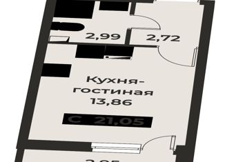Продажа квартиры студии, 21.05 м2, Мурино, проспект Авиаторов Балтики, 29к2, ЖК Авиатор