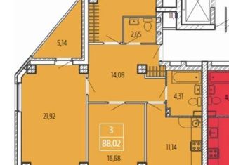 Продажа трехкомнатной квартиры, 88 м2, Ростов-на-Дону, Доломановский переулок, 116 стр. 1, ЖК Мега