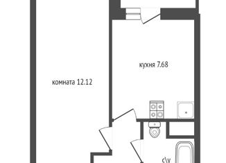 Продаю однокомнатную квартиру, 25.51 м2, Мурино, Воронцовский бульвар, ЖК Краски Лета