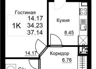 1-ком. квартира на продажу, 37 м2, Ставропольский край, Вокзальная улица, 6