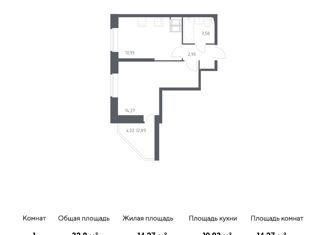 Продается 1-комнатная квартира, 32.9 м2, Санкт-Петербург, Славянская улица, 8, метро Рыбацкое