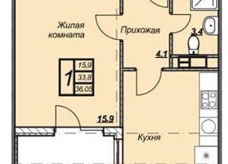 Продаю 1-ком. квартиру, 36 м2, Анапа, Владимирская улица, 142, ЖК Триумф