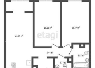Продаю 2-комнатную квартиру, 70.2 м2, Тюмень, Харьковская улица, 74, ЖК Сердце Сибири