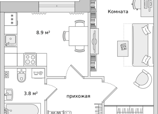 Продажа однокомнатной квартиры, 31.4 м2, Санкт-Петербург, Русановская улица, 18к1, Русановская улица