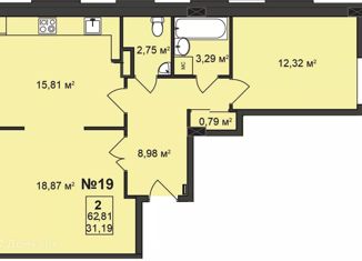 Продам двухкомнатную квартиру, 62.81 м2, Нижний Новгород, улица Гоголя, 14, улица Гоголя