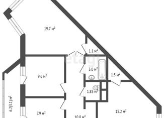 Продам трехкомнатную квартиру, 76.83 м2, село Мирное, улица Крымской Весны, 5к5А