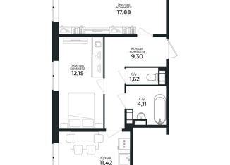 Продаю 2-ком. квартиру, 55.9 м2, Сертолово