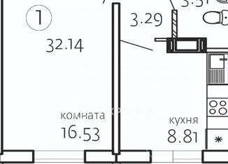 Продам 1-комнатную квартиру, 32.24 м2, Челябинск, Курчатовский район, улица Маршала Чуйкова, 32