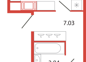 Продажа 1-комнатной квартиры, 43.99 м2, поселок Бугры, аллея Ньютона, 2, ЖК Энфилд