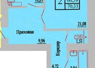 Продам 2-ком. квартиру, 70 м2, Воронеж, ЖК Зелёная Долина, переулок Здоровья, 90Г