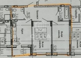 Продается двухкомнатная квартира, 56 м2, Воронеж, улица 121-й Стрелковой Дивизии, 9, Ленинский район