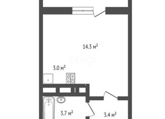 Квартира на продажу студия, 25 м2, Краснодар, ЖК Ракурс, улица имени Героя Ростовского, 8к5