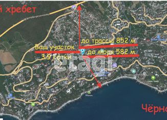 Продаю земельный участок, 3.9 сот., посёлок городского типа Кореиз