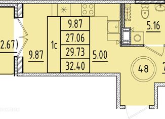 Продаю однокомнатную квартиру, 27.06 м2, посёлок Шушары, Образцовая улица, 6к3, ЖК Образцовый Квартал 8