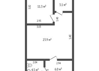 Продажа 1-комнатной квартиры, 45.7 м2, Краснодар, Войсковая улица, 4к12