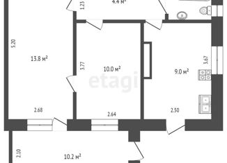 Продается двухкомнатная квартира, 49.5 м2, Крым, улица Гоголя, 28