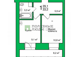 Продам 1-ком. квартиру, 37.3 м2, Амурская область, Забурхановская улица, 42