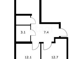 Двухкомнатная квартира на продажу, 51 м2, Краснодар, улица имени Героя Ростовского, 8, ЖК Ракурс