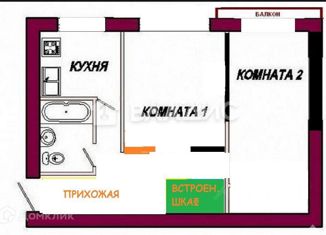 2-комнатная квартира на продажу, 43.7 м2, Москва, улица Панфилова, 14, район Сокол