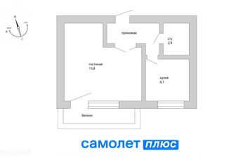 Продажа 1-ком. квартиры, 28.4 м2, Кемерово, Комсомольский проспект, 43