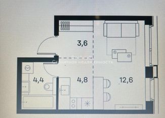 Продажа квартиры студии, 25.4 м2, Москва, Южнопортовая улица, 42с5, метро Печатники