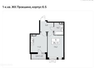 Продается 1-ком. квартира, 34.9 м2, поселение Сосенское, жилой комплекс Прокшино, 6к5, ЖК Прокшино