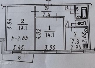 Продам двухкомнатную квартиру, 54 м2, Омск, Космический проспект, 97Дк2