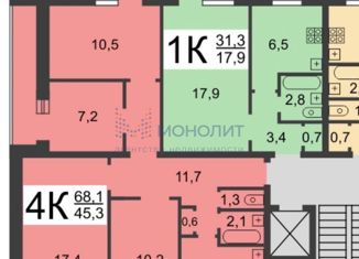 Продам 4-ком. квартиру, 68.5 м2, Нижний Новгород, улица Переходникова, 31, метро Автозаводская