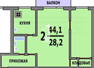 Продажа двухкомнатной квартиры, 44.1 м2, Москва, улица Вавилова, 12