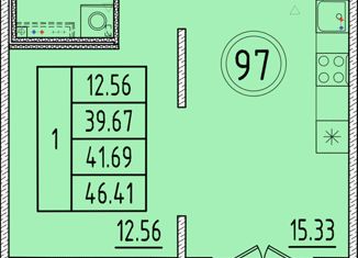 Продам 1-ком. квартиру, 39.67 м2, Санкт-Петербург, Образцовая улица, 6к2