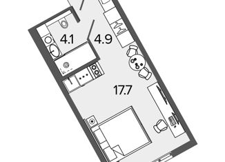 Продаю квартиру студию, 26.7 м2, Санкт-Петербург, метро Московские ворота, Московский проспект, 103