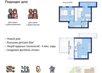 Продаю двухкомнатную квартиру, 71.2 м2, Димитровград, Дрогобычская улица, 32Д