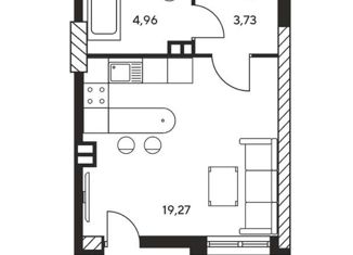Продам 1-ком. квартиру, 28 м2, Ростов-на-Дону, Ашхабадский переулок, 2/46, ЖК Ленина, 46