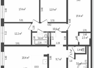 Продам 4-комнатную квартиру, 118.3 м2, Москва, улица Вертолётчиков, 21к5, район Некрасовка