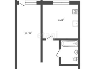 Продаю 1-ком. квартиру, 34 м2, Тюменская область, улица Ленина, 56