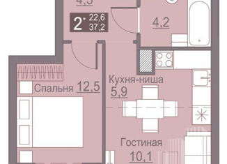 Продаю 2-ком. квартиру, 37.2 м2, Пермь, Сапфирная улица, 15, ЖК Погода