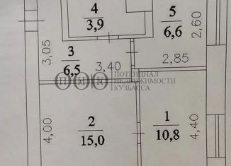 Продается двухкомнатная квартира, 42.8 м2, Кемерово, улица Павленко, 37