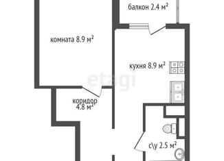 Однокомнатная квартира на продажу, 25.3 м2, Санкт-Петербург, улица Салова, 61, метро Бухарестская