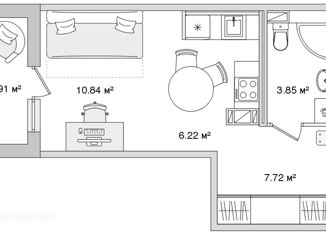 Квартира на продажу студия, 32.54 м2, Санкт-Петербург, Белоостровская улица, 10к1, Белоостровская улица