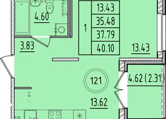 Продается однокомнатная квартира, 35.48 м2, Санкт-Петербург, Образцовая улица, 6к1