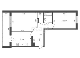 Продам 2-ком. квартиру, 53.5 м2, Татарстан, 20-й микрорайон, 1