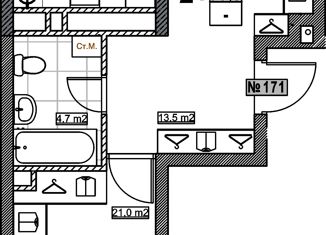 Продаю 2-комнатную квартиру, 70.8 м2, Нижний Новгород, Мещерский бульвар, 1, метро Стрелка