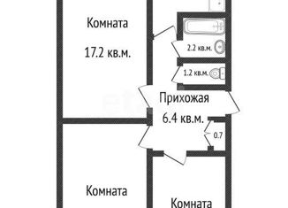 Продам 3-комнатную квартиру, 62.2 м2, Краснодар, микрорайон Табачная Фабрика, Садовая улица, 223