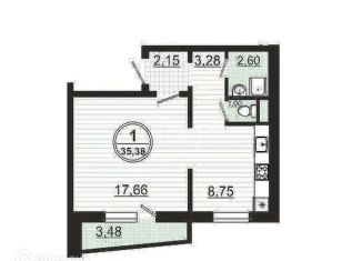 Продаю 1-ком. квартиру, 38.9 м2, микрорайон Вишнёвая Горка, улица Вишнёвая Аллея, 2