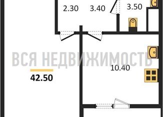 Продается 1-ком. квартира, 42.5 м2, Воронеж, улица Артамонова, 34Ж, ЖК Волна-1