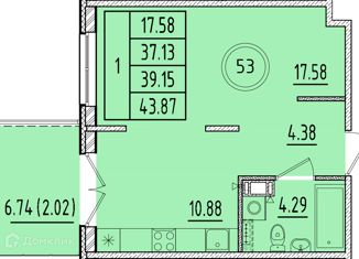 Продается 1-ком. квартира, 37.13 м2, посёлок Шушары, Образцовая улица, 6к3, ЖК Образцовый Квартал 8