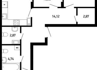 Продается трехкомнатная квартира, 93.2 м2, Нижний Новгород, улица Героя Советского Союза Сафронова, 13к1, метро Заречная