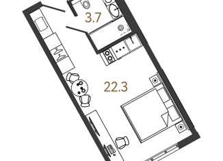 Продается квартира студия, 26 м2, Санкт-Петербург, Московский проспект, 103